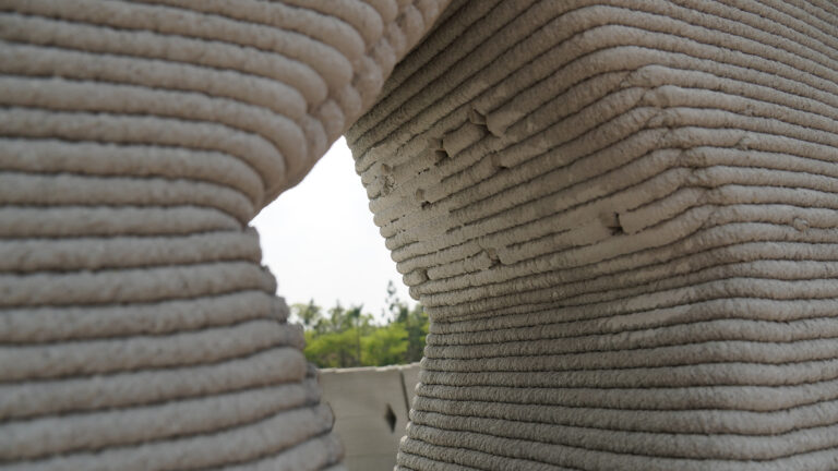 3D-Printed Concrete Public Art: Lofted Trajectory
