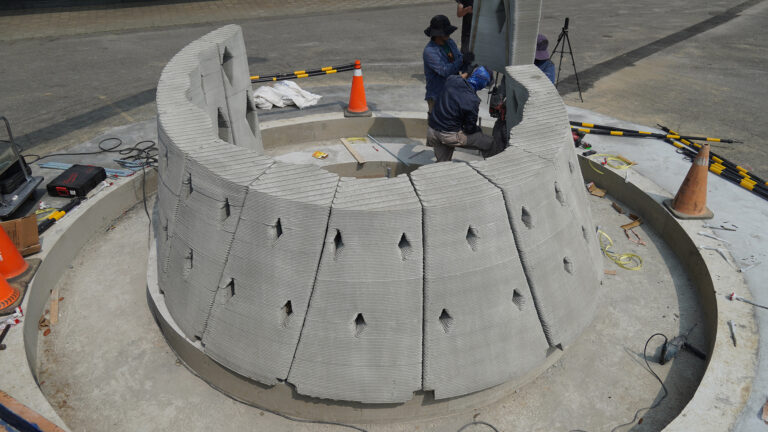 3D-Printed Concrete Public Art: Lofted Trajectory
